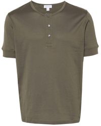 Sunspel - Henley Katoenen T-shirt - Lyst