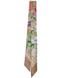 Gucci - Gg-Pattern Silk Scarf - Lyst