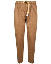 White Sand - Pantalon En Gabardine À Taille Ceinturée - Lyst