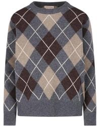&Daughter - Ava Argyle Wool Sweater - Lyst