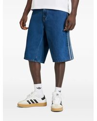adidas - Short En Jean À Rayures Latérales - Lyst