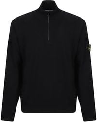 Stone Island - Compass-Patch Half-Zip Sweater - Lyst