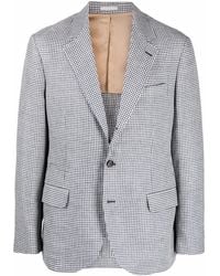 Brunello Cucinelli - Blazer Monopetto Con Motivo Pied-De-Poule - Lyst