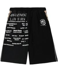 Marine Serre - Text-Print Cotton Track Shorts - Lyst