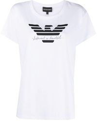 Emporio Armani - Logo-print Cotton T-shirt - Lyst