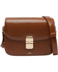 A.P.C. - Small Grace Interlocking-Closure Calfskin Cross Body Bag - Lyst