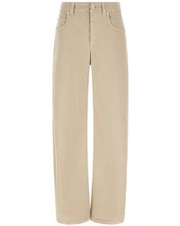 Brunello Cucinelli - Wide-Leg Garment-Dyed Trousers - Lyst