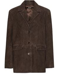 ROTATE BIRGER CHRISTENSEN - Suede Blazer - Lyst