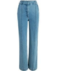 Another Tomorrow - High-Waisted Straight-Leg Jeans - Lyst