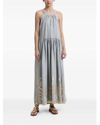 Greek Archaic Kori - Embroidered Halterneck Dress - Lyst