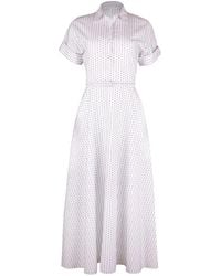 Adam Lippes - Sadie Belted Patterned Midi Dress - Lyst