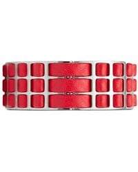 Fendi - Ff Motif Leather-Panelled Bracelet - Lyst