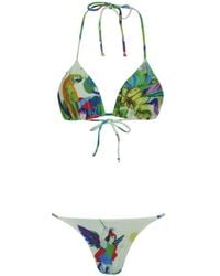 Amir Slama - Floral-Print Tie-String Bikini - Lyst