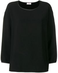 Alberto Biani - Crepe Blouse Met Satijnen Manchetten - Lyst