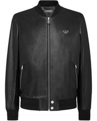Philipp Plein - Bomberjacke Aus Leder - Lyst