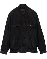 Prada - Suede Blouson Jacket - Lyst