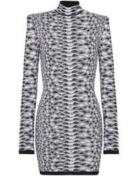 Balmain - Robe Courte À Motif En Jacquard - Lyst