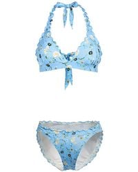 Seafolly - Bikinislip Met Bloemenprint En Ruches - Lyst
