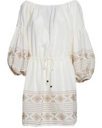 Bazar Deluxe - Embroidered Mini Dress - Lyst