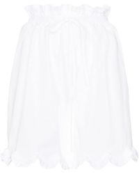 Cecile Bahnsen Scallop Hem Shorts - White