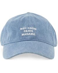 Drole de Monsieur - Casquette Slogan-Embroidered Denim Cap - Lyst