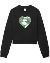 A Bathing Ape - Camouflage Heart-Print Sweatshirt - Lyst