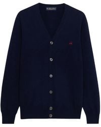 Brooks Brothers - Logo-Embroidered V-Neck Cardigan - Lyst