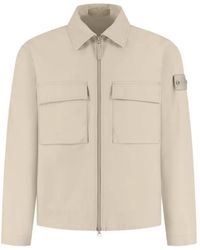 Stone Island - Logo-Patch Zip-Up Jacket - Lyst
