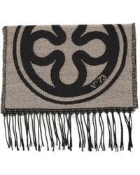 V73 - Ausgefranster Schal Mit Logo-Print - Lyst