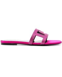 Versace - Greca Maze Crystal Flat Sandals - Lyst
