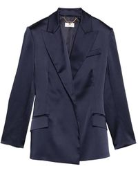 Elisabetta Franchi - Blazer Ceinturée À Fini Satiné - Lyst