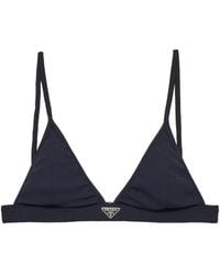 Prada - Ribbed Knit Bralette Bikini Top - Lyst