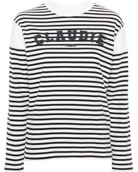 Claudie Pierlot - Logo-print Breton Stripe T-shirt - Lyst