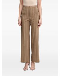 Benetton - Pinstripe-Pattern Wide-Leg Trousers - Lyst