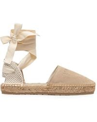 Love Moschino - Logo-Debossed Lace-Up Espadrilles - Lyst