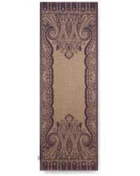 Etro - Wool And Silk Scarf With Houndstooth Motif And Paisley Print - Lyst