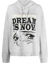 DSquared² - Logo-Print Long-Sleeve Hoodie - Lyst