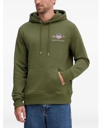 GANT - Embroidered-Logo Hoodie - Lyst