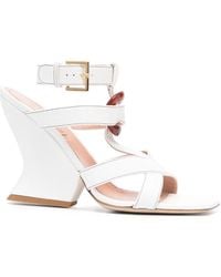 Alberta Ferretti - 105Mm Strap-Detail Leather Sandals - Lyst