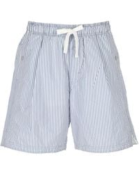 Stone Island - Striped Drawstring Shorts - Lyst