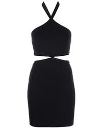 Alexander Wang - Vestido corto con cuello halter y aberturas - Lyst