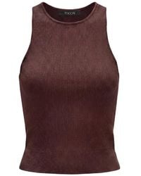 Toccin - Ribbed Racer-Neck Tank Top - Lyst