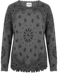 Kujten - Paisley-Print Distressed Sweater - Lyst