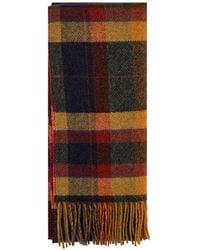 Gallo - Check-Pattern Fringed Scarf - Lyst