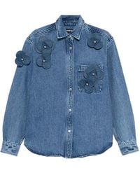 David Koma - Floral-Appliqué Shirt - Lyst
