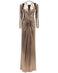 Gemy Maalouf - Long-Sleeve V-Neck Maxi Dress - Lyst