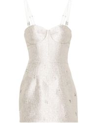 Elisabetta Franchi - Short Tweed Dress With Lurex Details - Lyst