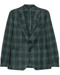 Tagliatore - Check-Pattern Notched-Lapels Blazer - Lyst