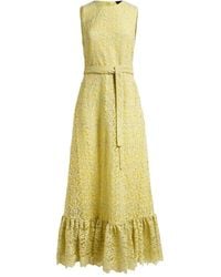 Etro - Floral Macramé Lace Long Sleeveless Dress With Belt - Lyst