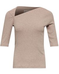 MM6 by Maison Margiela - Asymmetrical Ribbed-Knit T-Shirt - Lyst